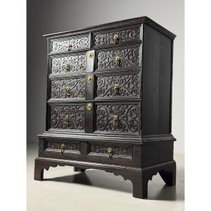 19th Century English Carved Chest Of Drawers