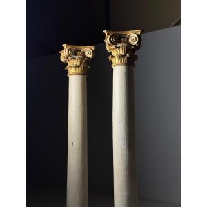 18th Century Columns With Gilded Capitals