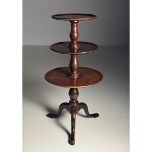 19th Century English Mahogany Tripod Shelf