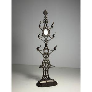 19th-century French Cast Iron Coat Rack