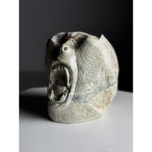 Hand-carved Monkey Head