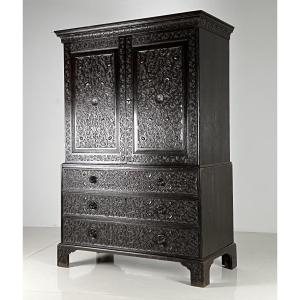 Victorian Oak Cabinet, Circa 1860