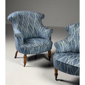 Set Of 2 French Bergère Armchairs From The 19th Century