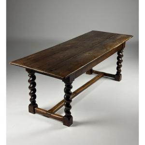 Dining Table With Turned Legs, Circa 1800