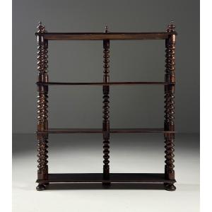 Bobbin Bookshelf, French, Circa 190