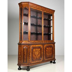 19th-century Dutch Marquetry Cabinet