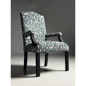 Belgian Chairs, 8x Geometric Upholstery