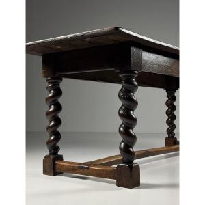 Dining Table With Turned Legs, Circa 1800
