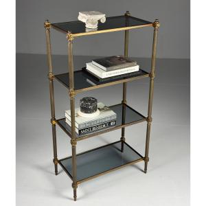 Mid-century Shelf With Stained Glass