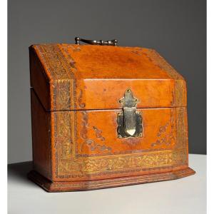 French Leather Letter Holder Desk Organizer