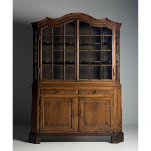 18th-century Belgian Oak China Cabinet