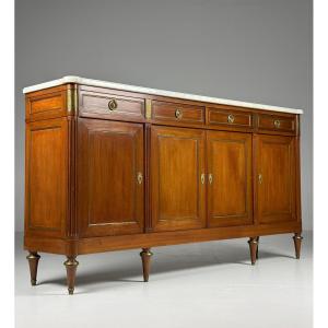 French Louis XVI Style Buffet With Marble Top