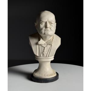 Cast Marble Bust Of Winston Churchill