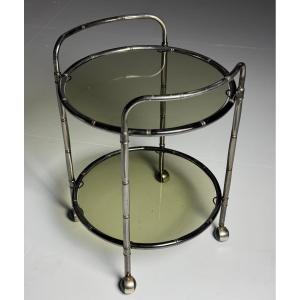 Chrome-plated Faux Bamboo Trolley