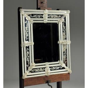 Venetian Mirror From The 1950s, Made Of Glass