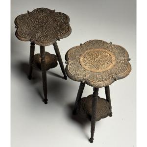 Set Of 2 Indian Side Tables 