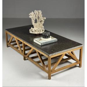 Coffee Table With Blue Stone Top