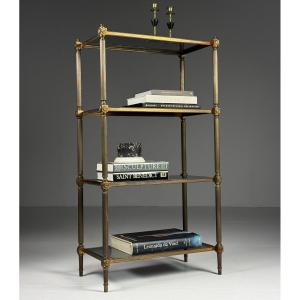 Mid-century Shelf With Stained Glass