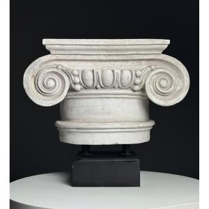Ionic Capital In Plaster, Late 20th Century