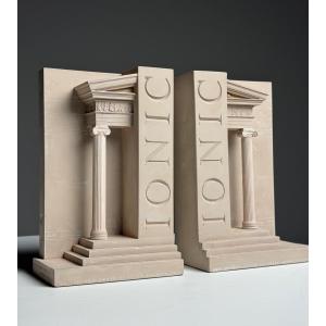 Ionic-style Plaster Bookends