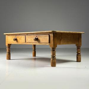 English Pine Coffee Table, 19th Century