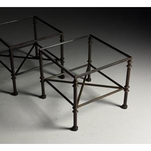Set Of 2 Vintage Metal Side Tables