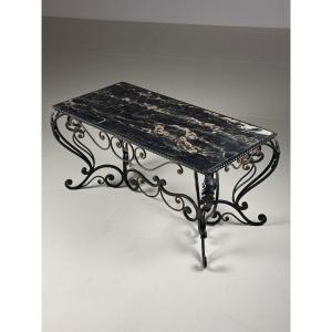 Black Marble Wrought-iron Coffee Table
