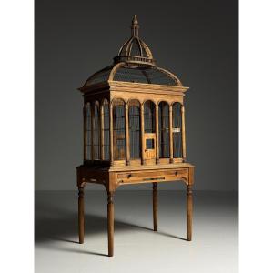 Vintage Teak Birdcage