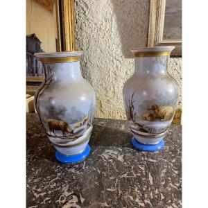Opaline Vases (pair)