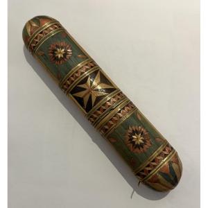 19th Century Napoleon III Straw Marquetry Love Letter Case 