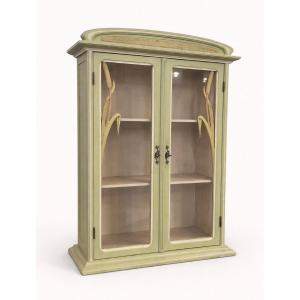 Art Nouveau Painted Wood Display Case
