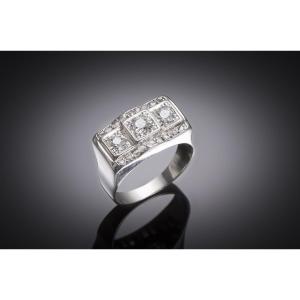 Modernist Ring Circa 1935 Diamonds (1 Carat)