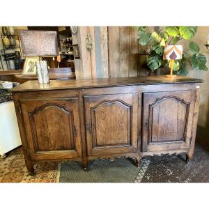 Louis XV Sideboard In Oak Wood - 18th Century