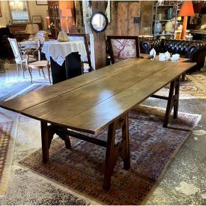 Large Oak Wood Farmhouse Table 