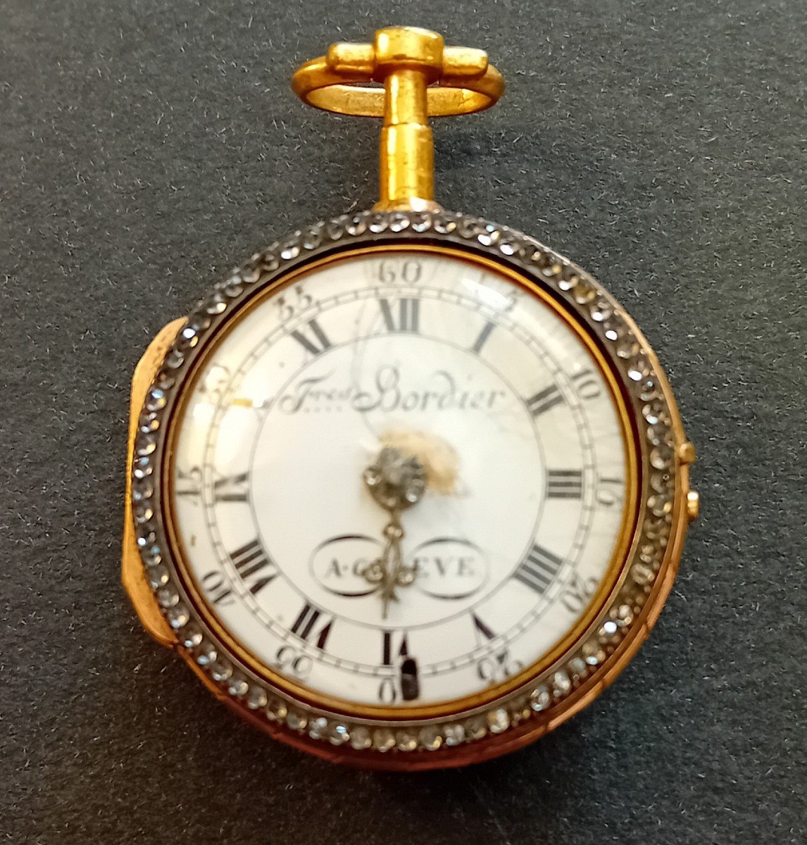 Bordier a Geneve,orologio in oro,metallo dorato,smalti e pietre semi preziose-photo-1