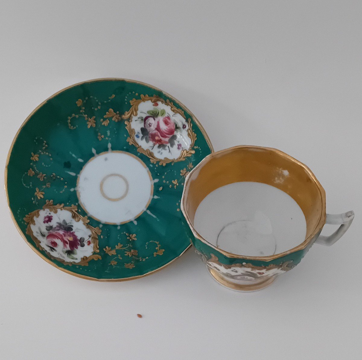 Elegante tazza con piattino porcellana europea policroma-photo-4