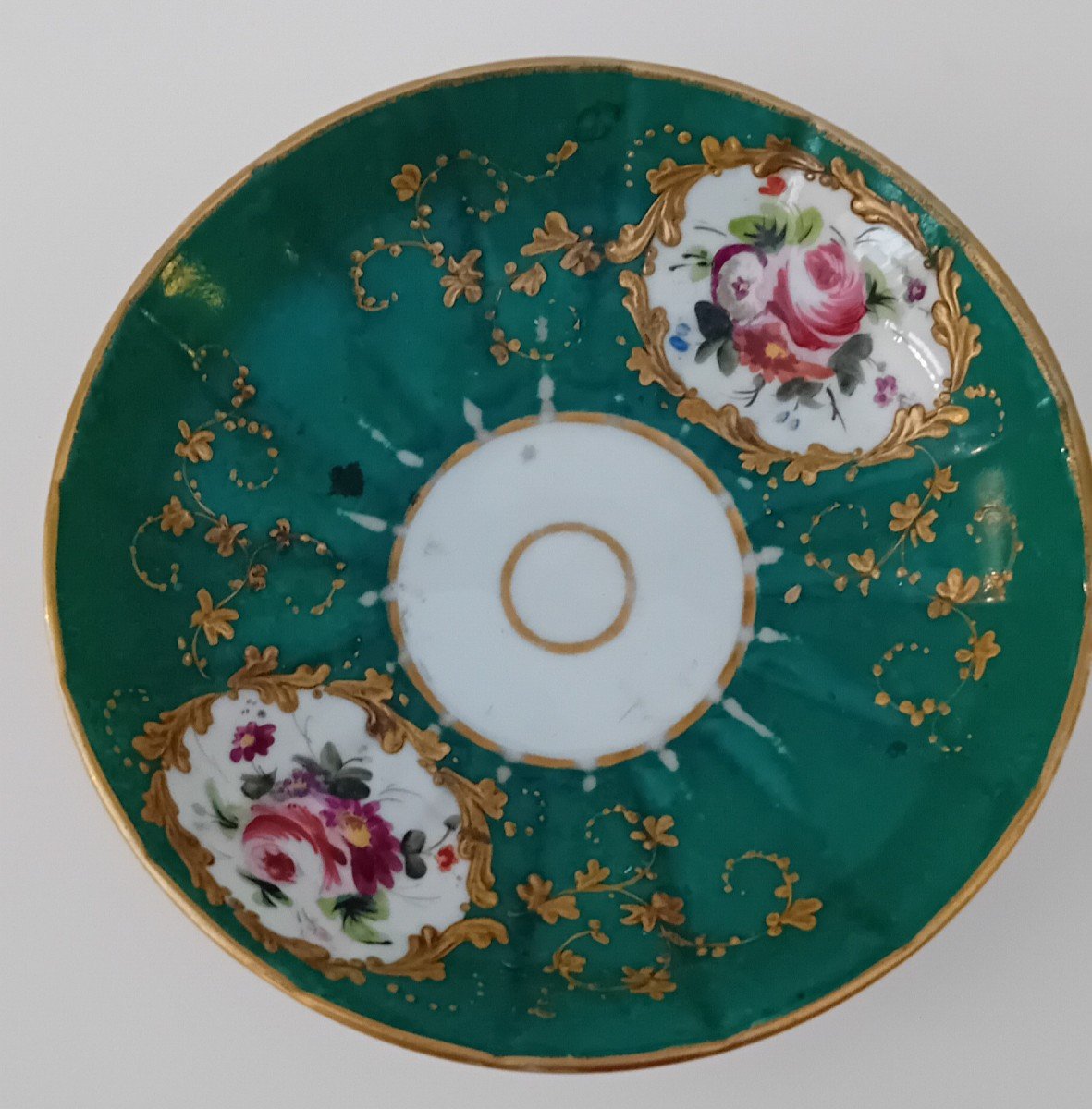 Elegante tazza con piattino porcellana europea policroma-photo-1