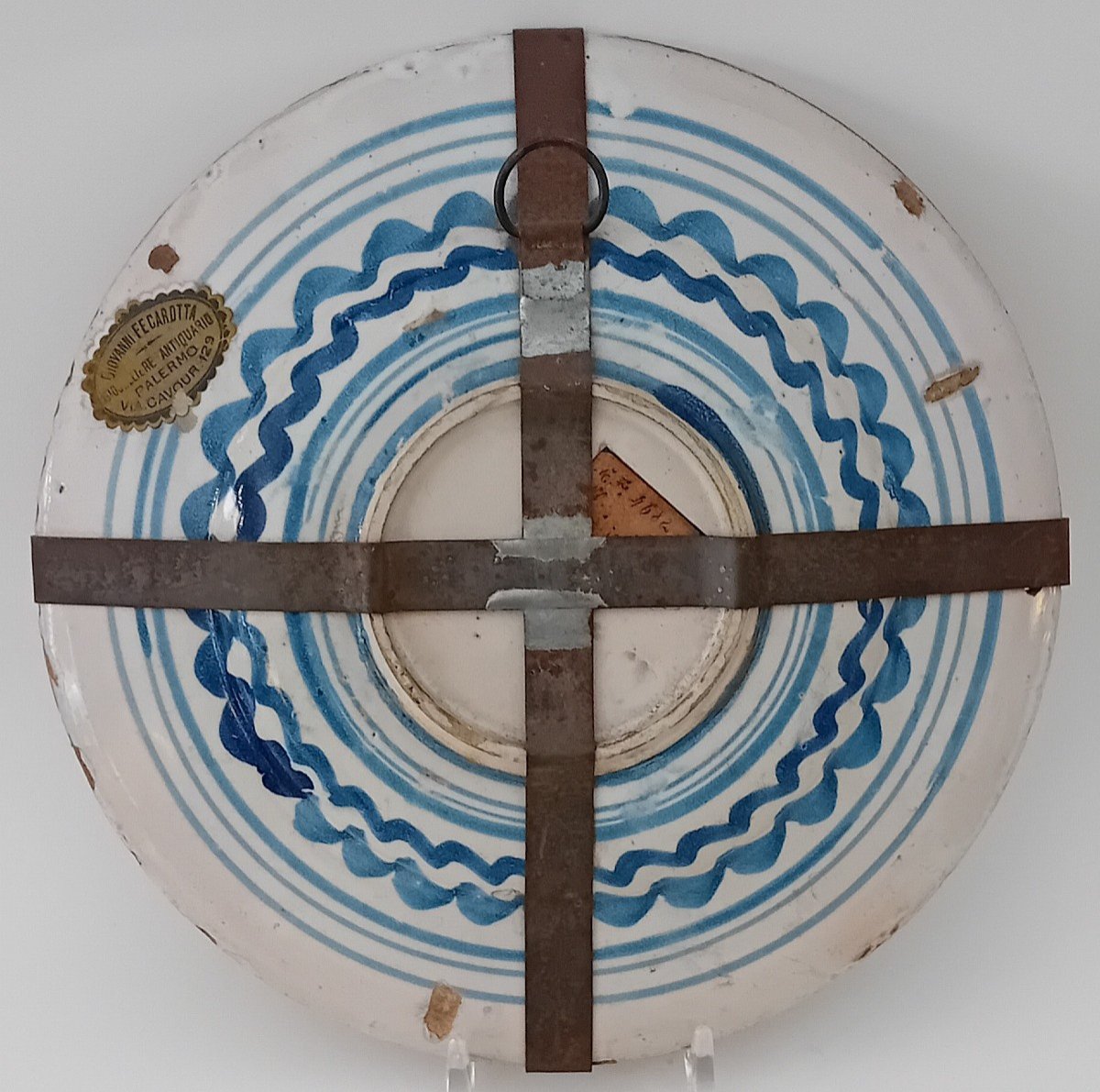 Antico piatto in maiolica del XVII ° secolo-photo-2