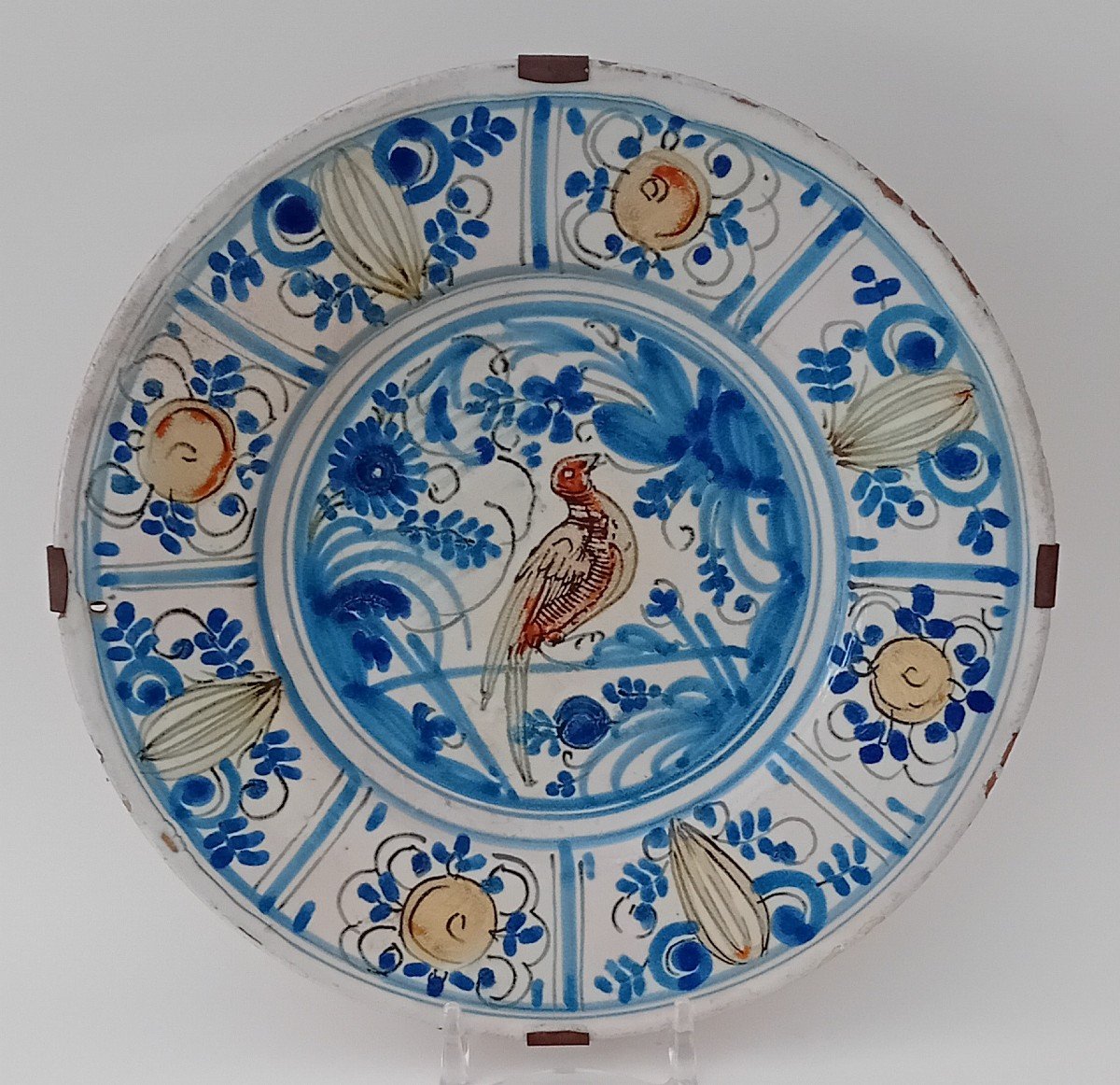 Antico piatto in maiolica del XVII ° secolo-photo-4