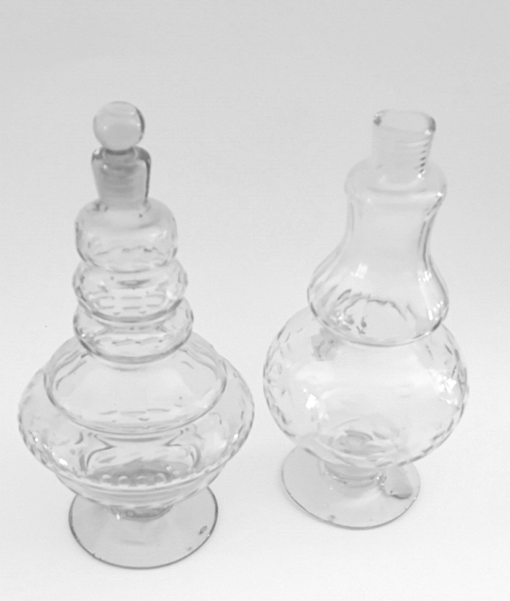 Due bottiglie in cristallo molato-photo-2