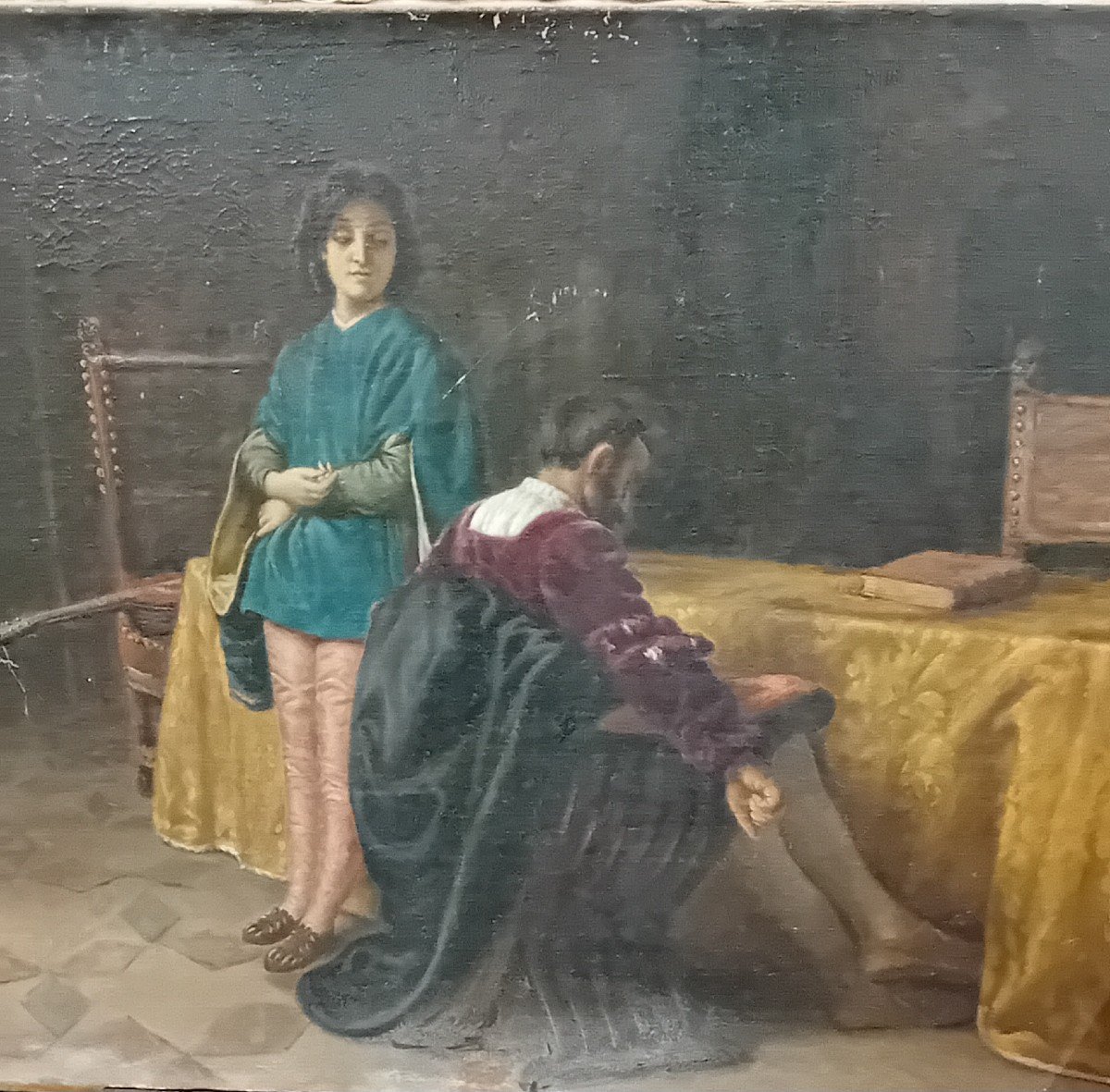 Dipinto ottocentesco italiano,olio su tela-photo-3