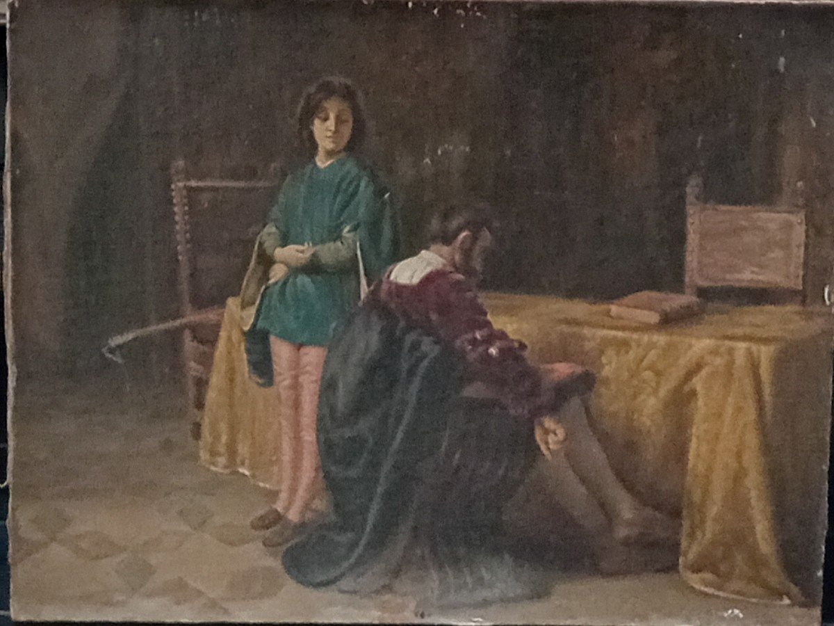 Dipinto ottocentesco italiano,olio su tela-photo-4