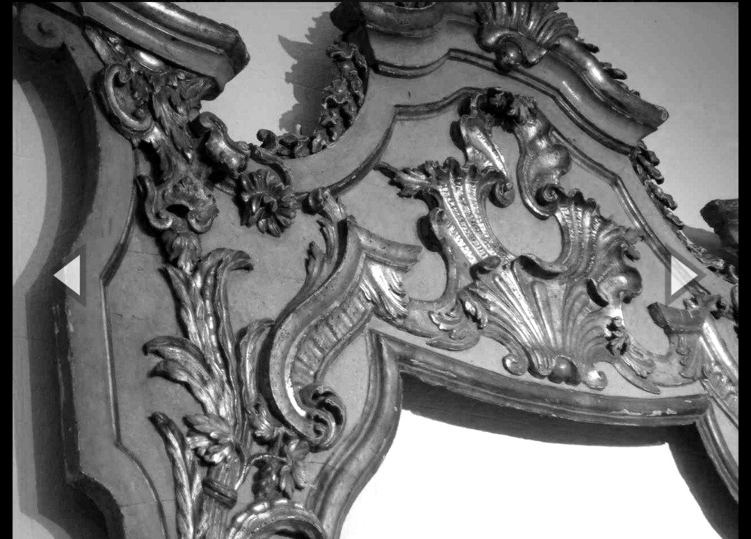 grande ed importante cornice barocca in legno dorato e laccato-photo-3
