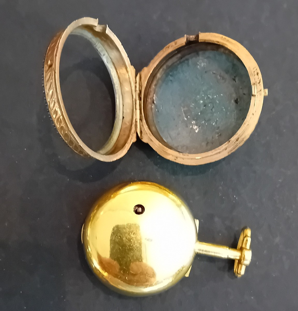 orologio da tasca doppia cassa in oro e smalti-photo-2