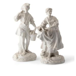 Coppia di sculture in biscuit antica fabbrica di Sevres