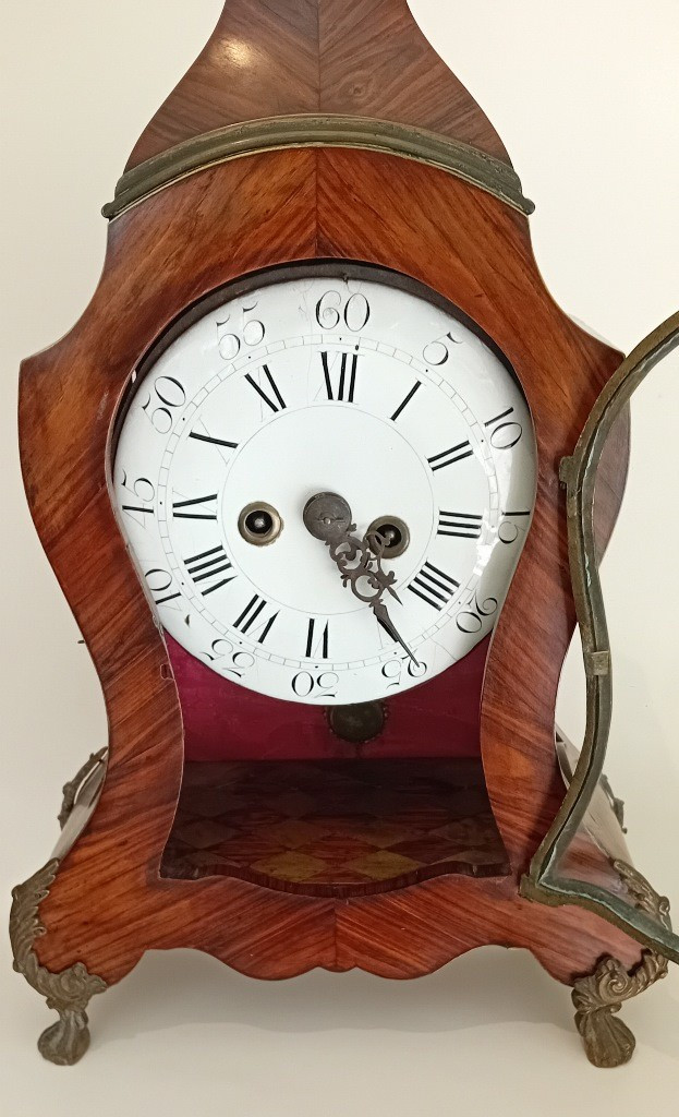 antico orologio Luigi XV  in ebano violetto e bronzo dorato-photo-3