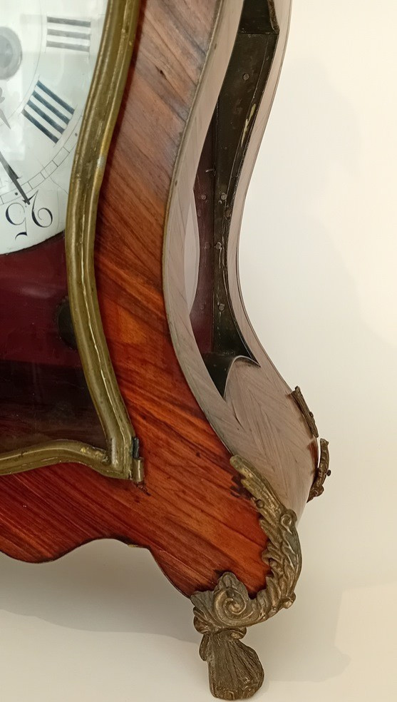 antico orologio Luigi XV  in ebano violetto e bronzo dorato-photo-4
