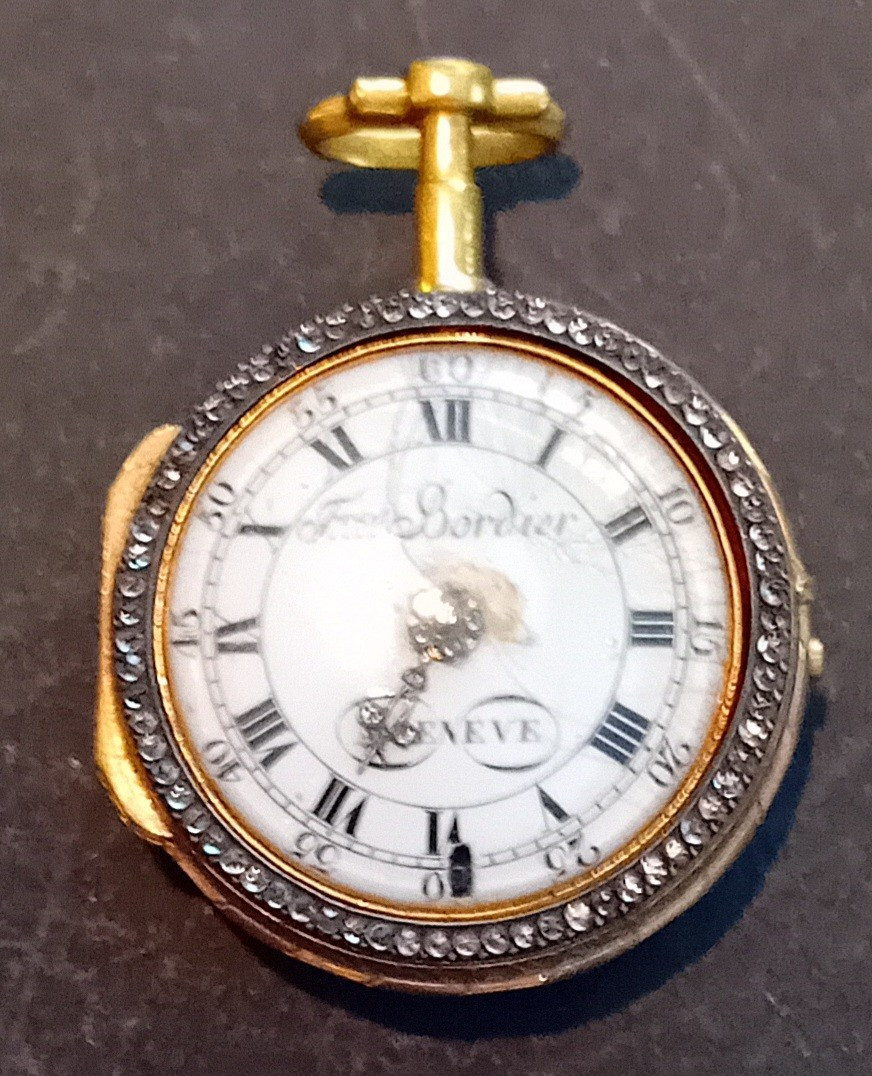 raro orologio da tasca in oro e smalti,Bordier Ginevra-photo-2