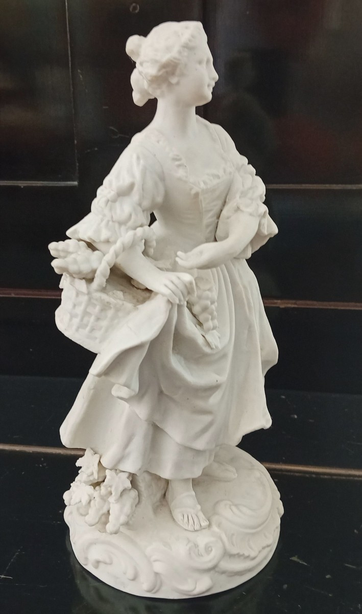 antica coppia di statuine in biscuit, manifattura di Sevres, Francia-photo-3