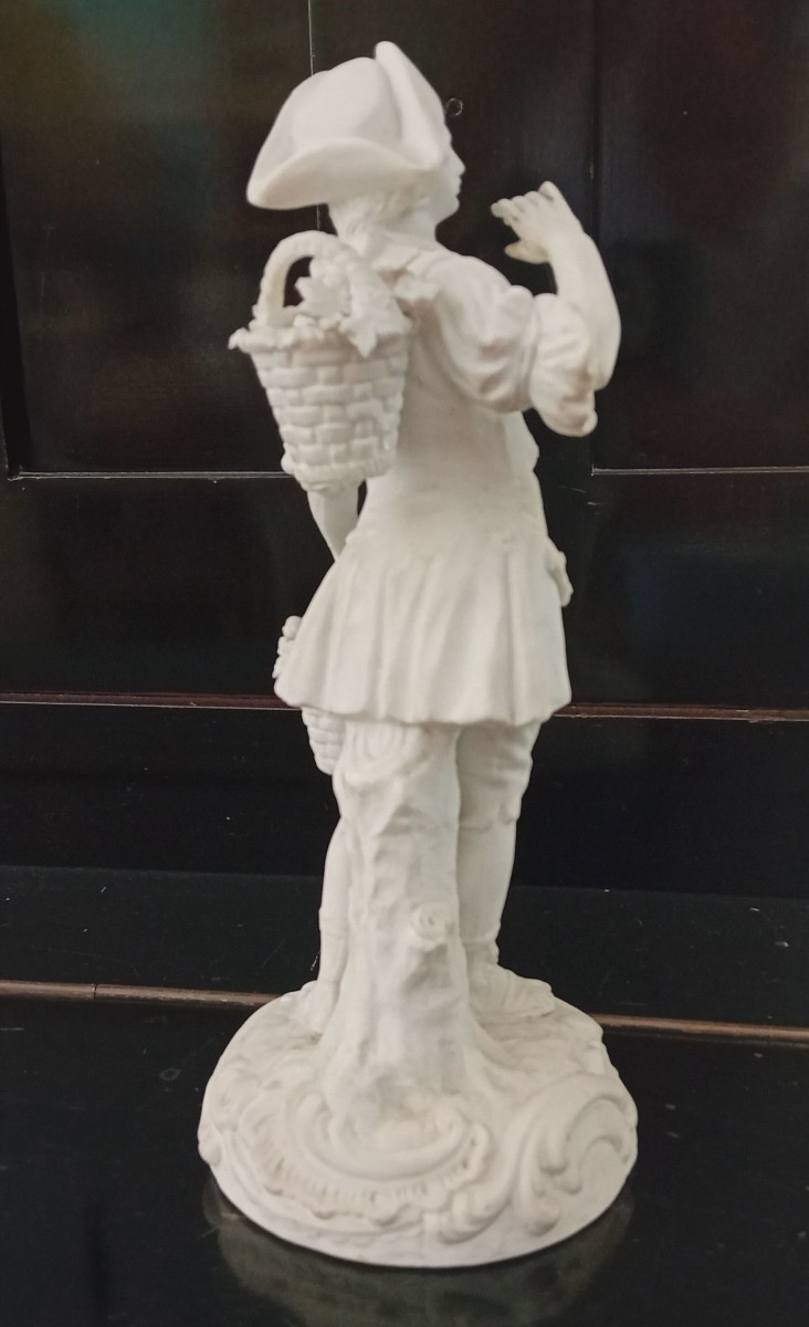 antica coppia di statuine in biscuit, manifattura di Sevres, Francia-photo-2